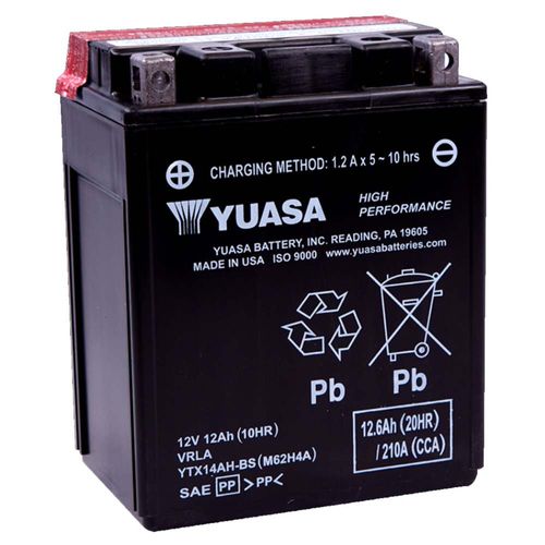 Bateria Para Moto Yuasa Ytx14ah-bs 12v Libre Mantenimiento