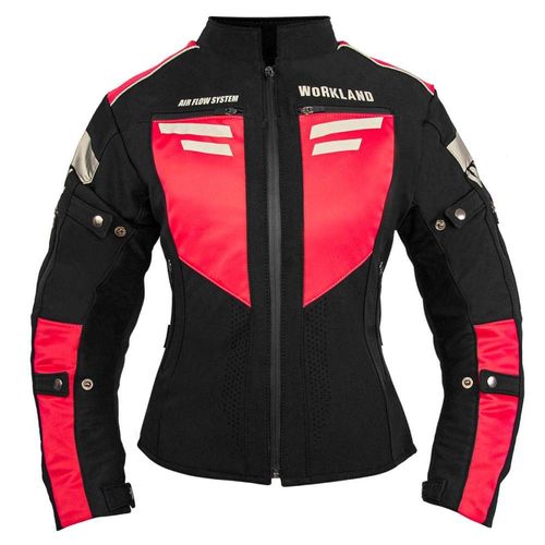 Chamarra moto mujer impermeable protecciones biker WKL 85 NR Negro