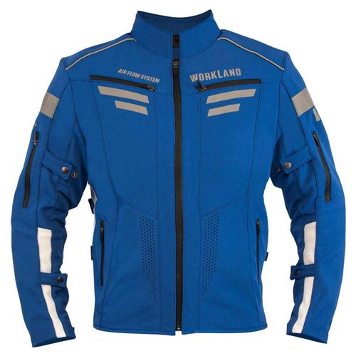 Chamarra motociclista hombre protecciones impermeable WKL Ar Azul