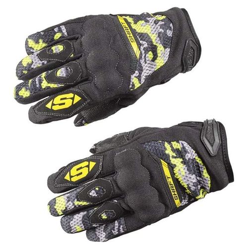 GUANTES SHAFT PARA MOTO MESH NEGRO ESTAMPADO TEXTIL