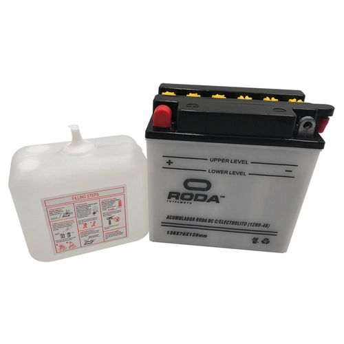 Acumulador Dc Con Electrolito (12N9-4B) Roda 12V 8A