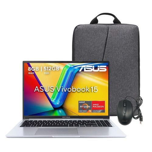 Laptop Asus VivoBook 15 AMD Ryzen 5 8GB RAM 512GB SSD Silver